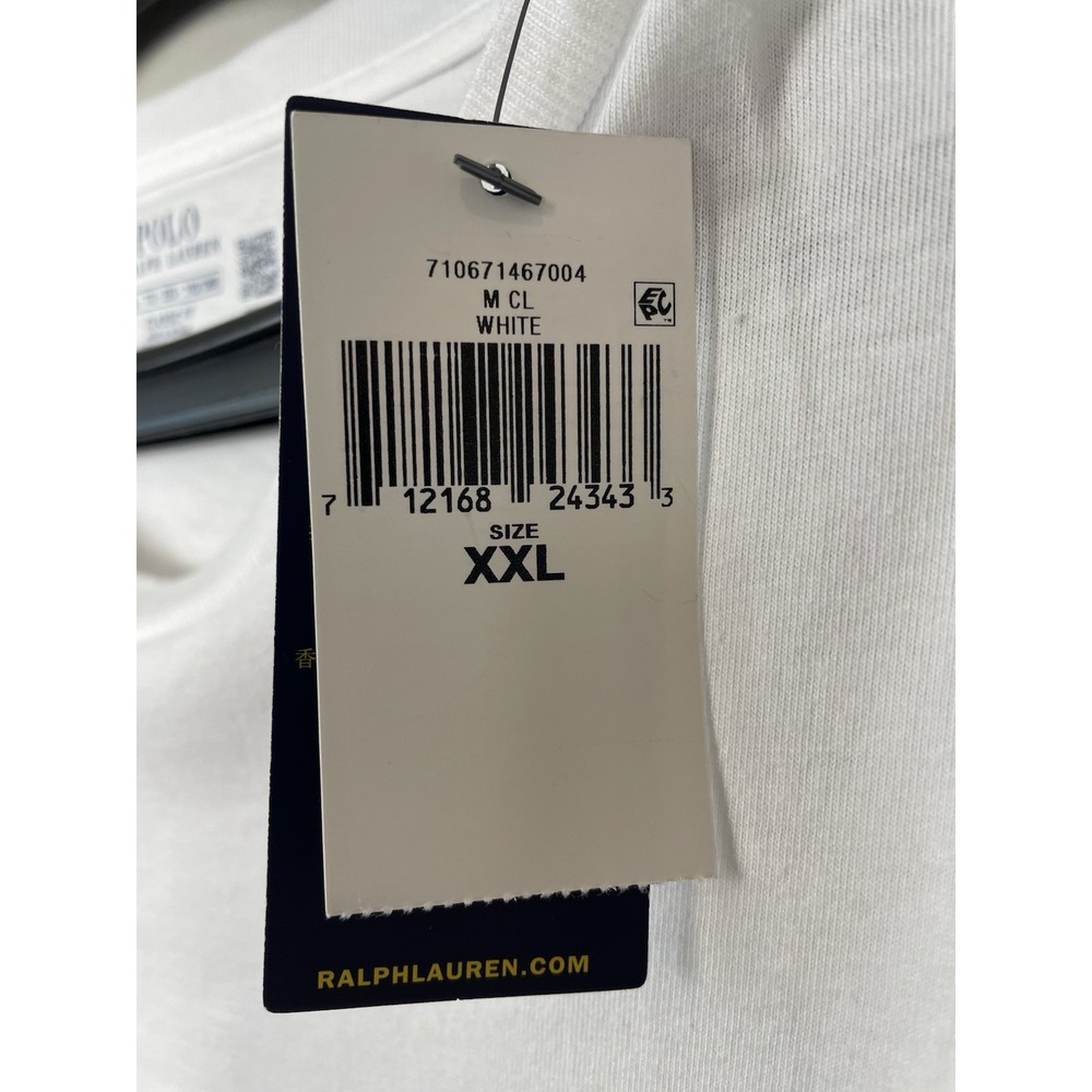 NEW Polo Ralph Lauren Long Sleeve T-Shirt XXL Classic Fit Jersey White Crewneck - Picture 6 of 10
